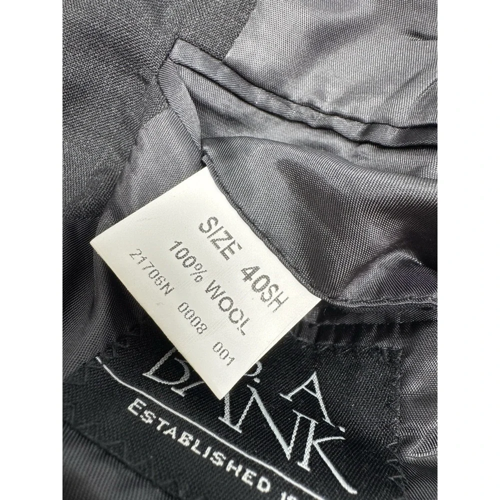 Jos A Bank Gray Sport Coat Mens 40S Charcoal Black Suit Blazer Jacket 100% Wool